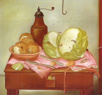 Fernando Botero Painting - Mesa De Cocina Fernando Botero